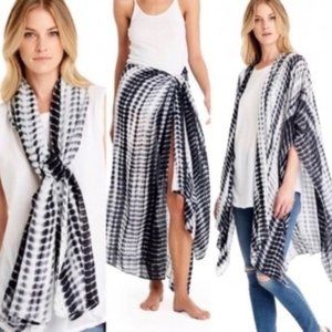 Michael Stars tie-dye black and white wrap
